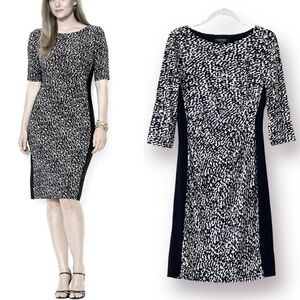 Ralph Lauren Black and White Long Sleeve Dress